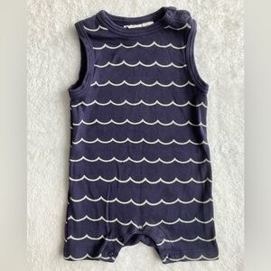 Parade organic short sleeve shorts summer navy blue romper 6-12 months